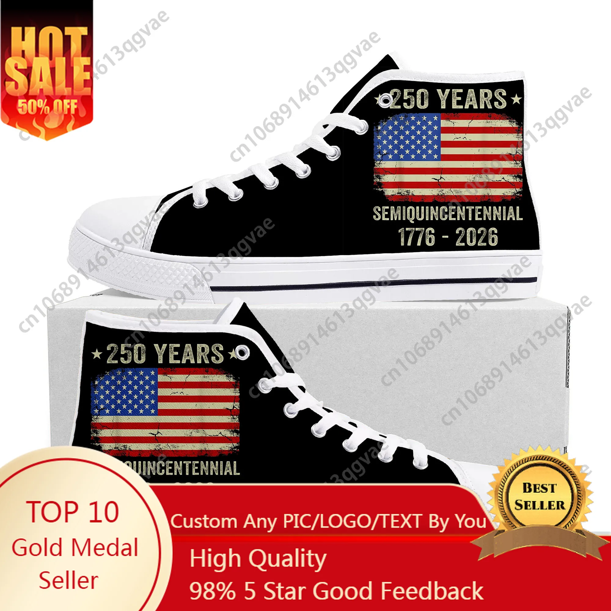Women'S Shoes Quality - 미국 250주년 기념, 고품질 하이탑 스니커즈,