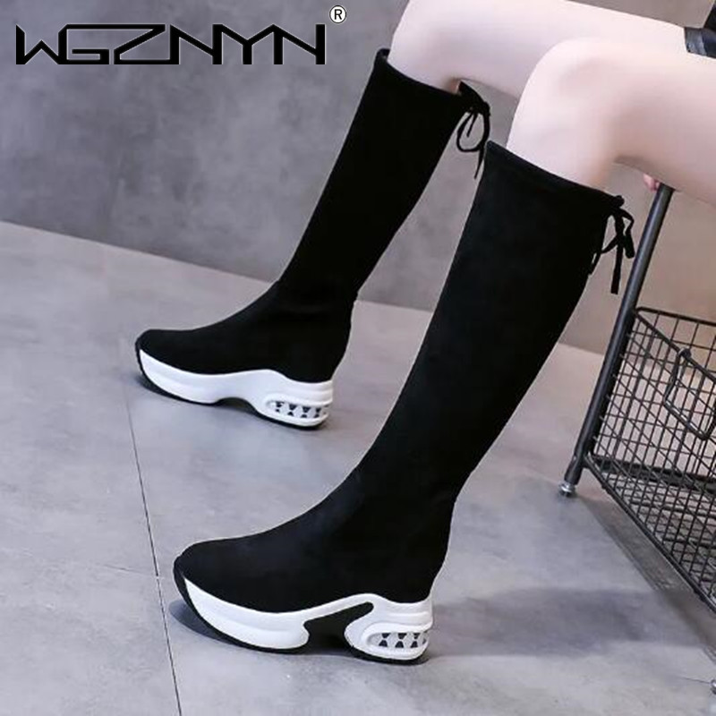 Knee High Boots Women - 여성용 따뜻한 청키 플랫폼 롱 부츠,