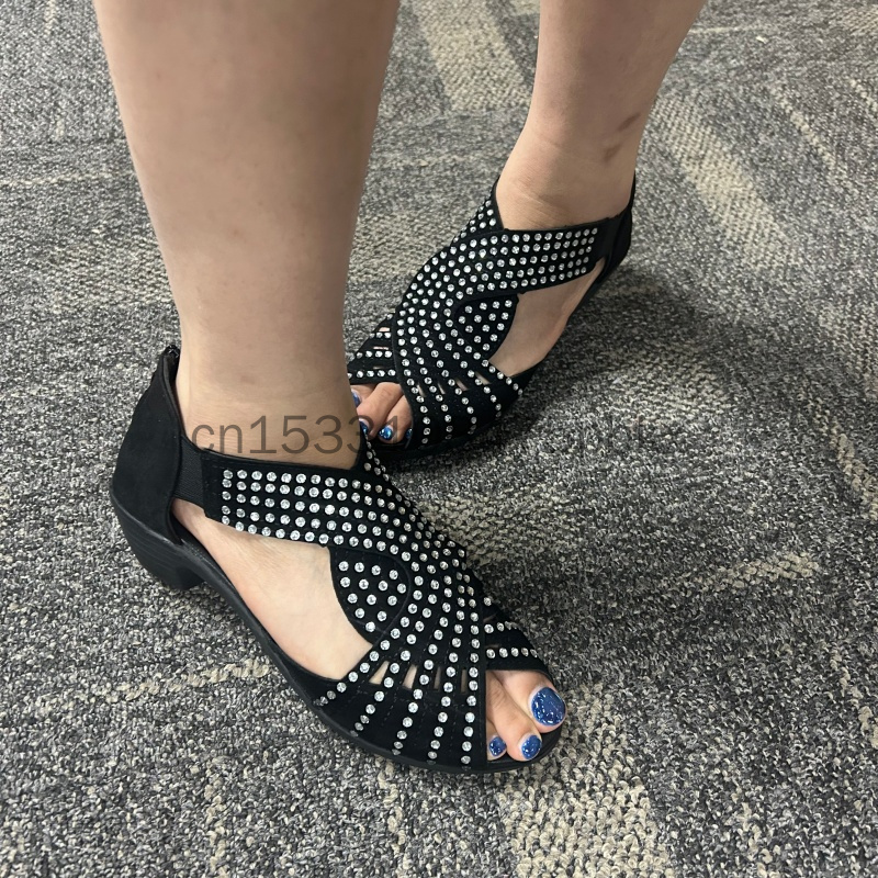 여성용 포인티드 토 슬링백 샌들, 뒷지퍼, 두꺼운 미들 - Women'S Shoes Clogs 리뷰 및 가격