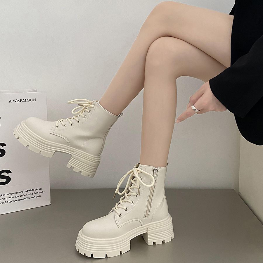 영국 스타일의 흰색 두꺼운 밑창 여성용 2026년 가을 - Sock Boot Women 리뷰 및 가격