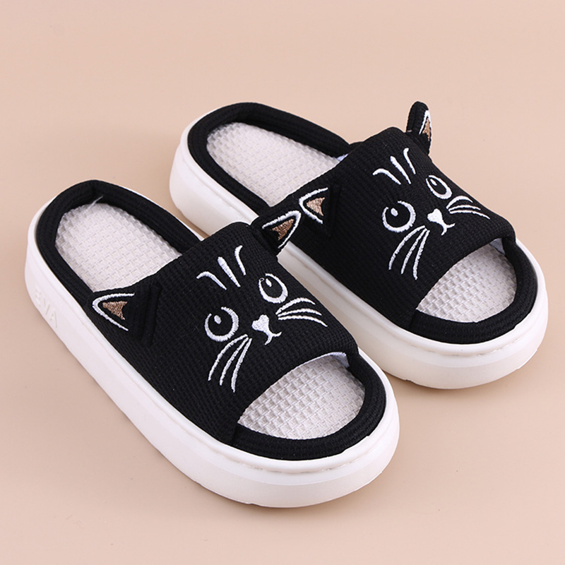 플랫폼 슬리퍼 여성 홈 플랫 봄 여름 고양이 만화 디자 - Mule Slip On 리뷰 및 가격