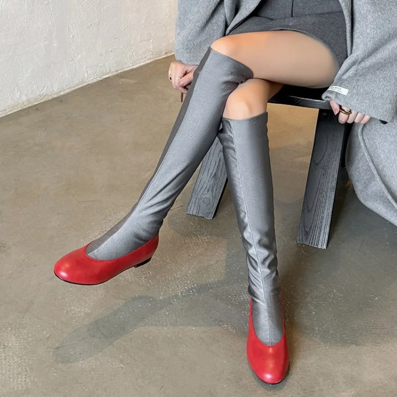 패션 브랜드 라운드 토 니하이 부츠 여성 가을 겨울 플 - Sock Boot Women 리뷰 및 가격