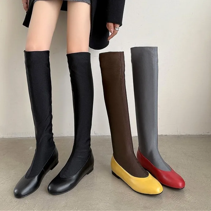 패션 브랜드 라운드 토 니하이 부츠 여성 가을 겨울 플 - Sock Boot Women 리뷰 및 가격