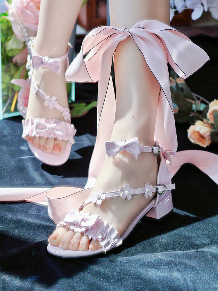 일본 오리지널 로리타 플라워 프릴리 보우 샌들 여름 큰 - Women'S Shoes Clogs 리뷰 및 가격